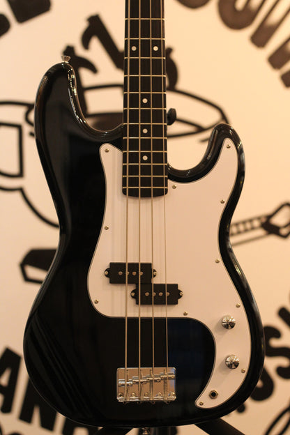 Groove Precision Bass Guitar - Midnight Blue, Pink, and Black