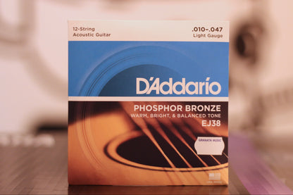 D'Addario 12-String Acoustic Guitar Strings - Light