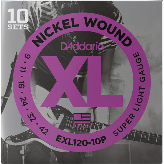 10 Sets D'Addario EXL Nickel Wound Electric Strings