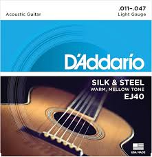 D'Addario EJ40 - Silk & Steel 6-String Silverplated Wound - Light