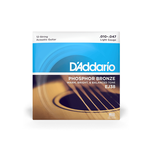 Light 12-String Acoustic Guitar Strings EJ38