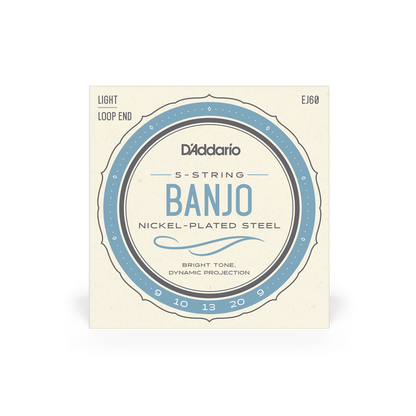 D'Addario 5 String Banjo Nickle-Plated Steel Strings