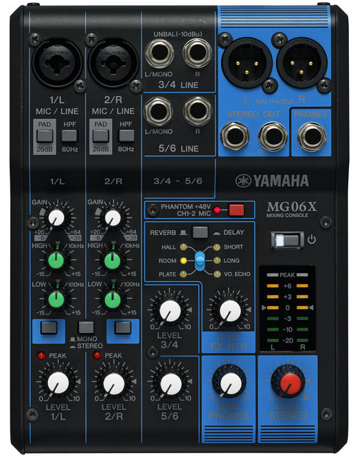 Yamaha MG06X 6 Channel Mixer w/Effects – Granata Music Ltd